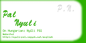 pal nyuli business card