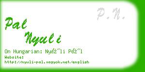 pal nyuli business card